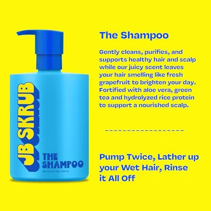 JB SKRUB Boys Shampoo for Kids, Tweens & Teens – Aloe Vera & Green Tea, Sulfate-Free, Paraben-Free, Citrus Scent, 14 oz BestDealFocus
