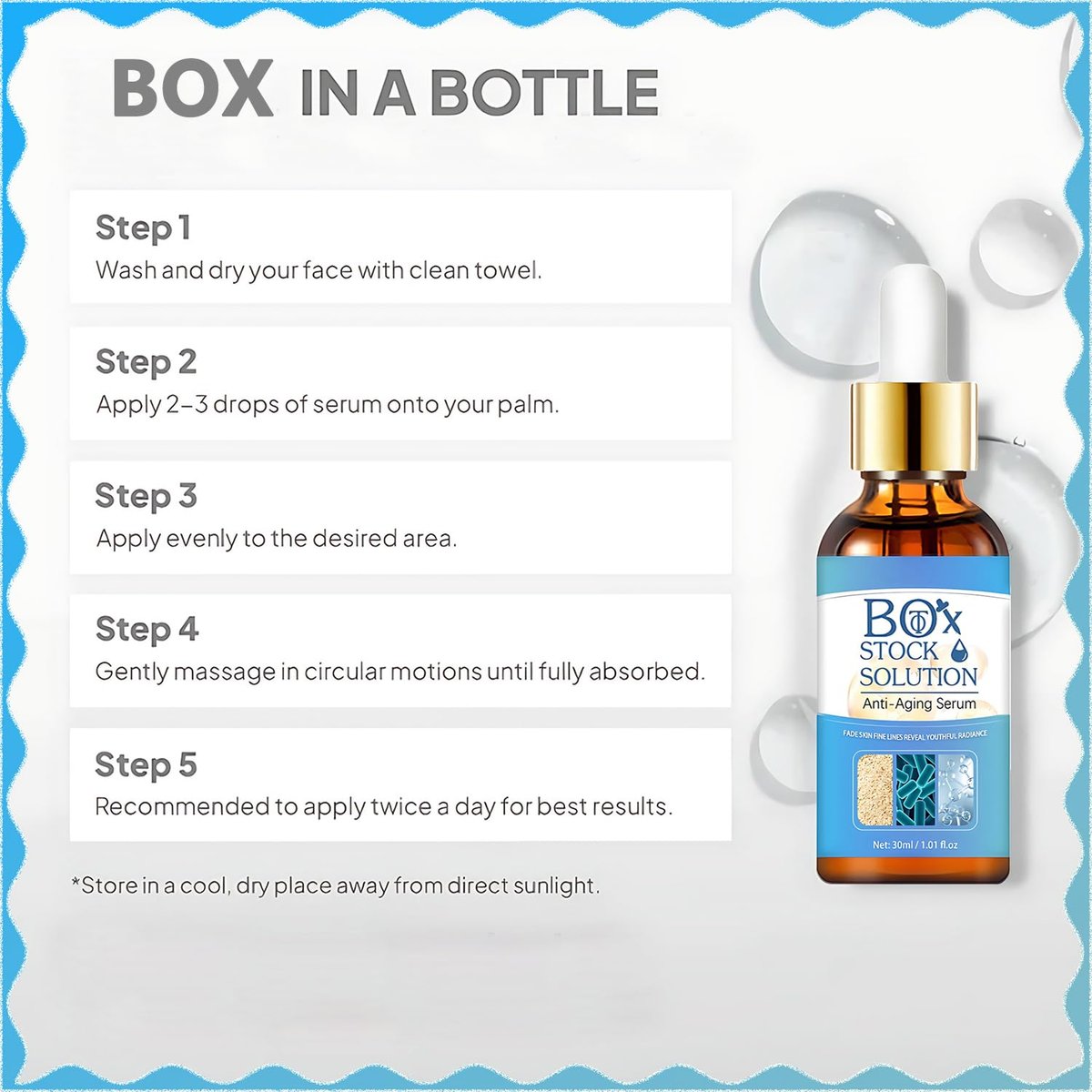 2Box Stock Solution Facial Serum – Anti-Aging Hydrating Essence for Women, Collagen Support, 0.5 Fl Oz (Pack of 2) - görsel 5