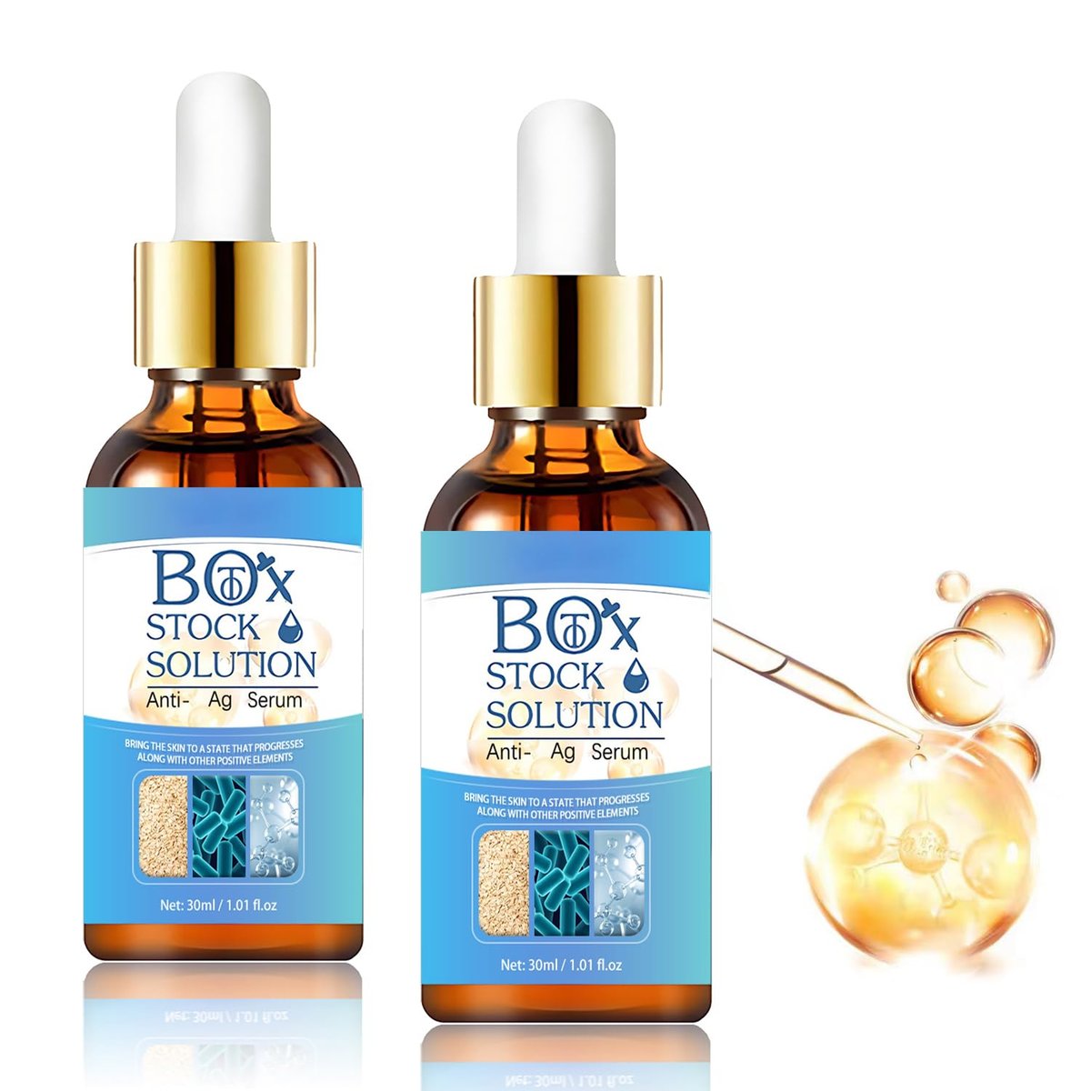 2Box Stock Solution Facial Serum – Anti-Aging Hydrating Essence for Women, Collagen Support, 0.5 Fl Oz (Pack of 2) - görsel 3