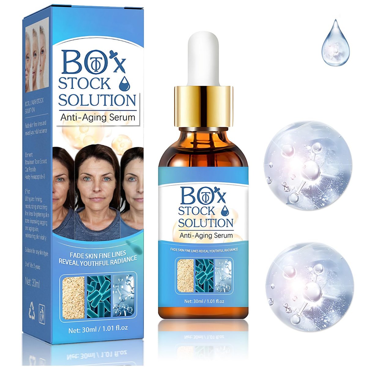 2Box Stock Solution Facial Serum – Anti-Aging Hydrating Essence for Women, Collagen Support, 0.5 Fl Oz (Pack of 2) - görsel 13