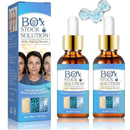 2Box Stock Solution Facial Serum – Anti-Aging Hydrating Essence for Women, Collagen Support, 0.5 Fl Oz (Pack of 2)