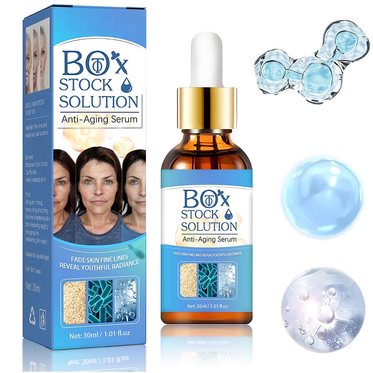 2Box Stock Solution Facial Serum – Anti-Aging Hydrating Essence for Women, Collagen Support, 0.5 Fl Oz (Pack of 2) - görsel 9