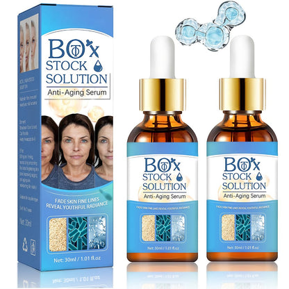 2Box Stock Solution Facial Serum – Anti-Aging Hydrating Essence for Women, Collagen Support, 0.5 Fl Oz (Pack of 2)