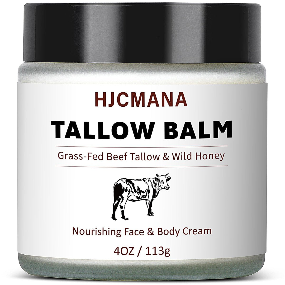 HJCMANA Beef Tallow for Skin 4 OZ - Natural Unscented Tallow and Honey Balm, Grass Fed Beef Tallow for Face and All Skin Types Avelisse