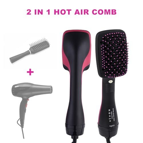 2 in 1 Hair Dryer & Styler – Negative Ion Hot Air Brush for Volumizing, Straightening & Drying Avelisse