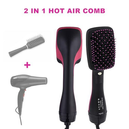 2 in 1 Hair Dryer & Styler – Negative Ion Hot Air Brush for Volumizing, Straightening & Drying Avelisse