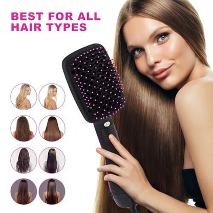 2 in 1 Hair Dryer & Styler – Negative Ion Hot Air Brush for Volumizing, Straightening & Drying Avelisse