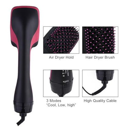 2 in 1 Hair Dryer & Styler – Negative Ion Hot Air Brush for Volumizing, Straightening & Drying Avelisse