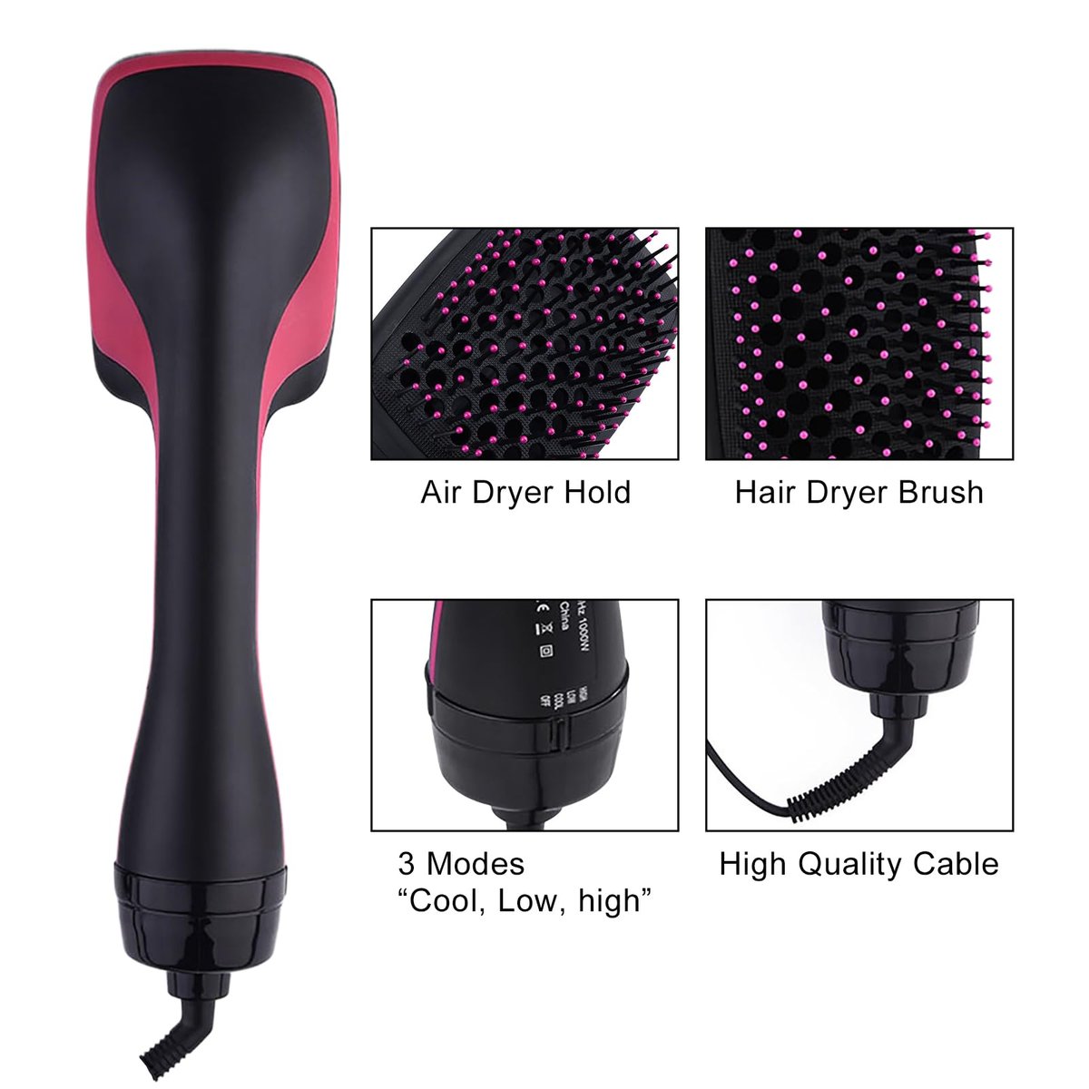 2 in 1 Hair Dryer & Styler – Negative Ion Hot Air Brush for Volumizing, Straightening & Drying Avelisse