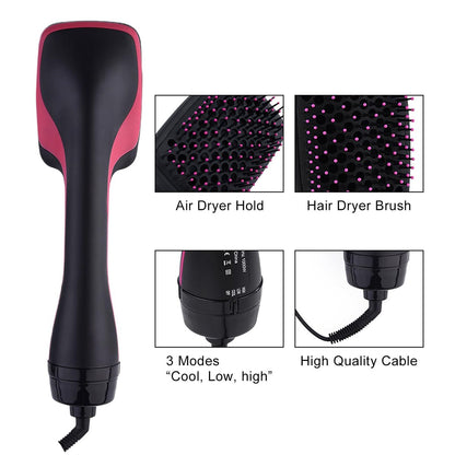 2 in 1 Hair Dryer & Styler – Negative Ion Hot Air Brush for Volumizing, Straightening & Drying Avelisse