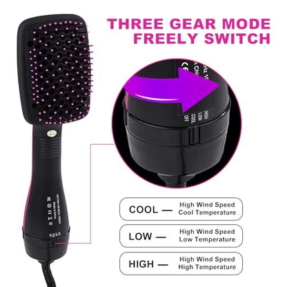2 in 1 Hair Dryer & Styler – Negative Ion Hot Air Brush for Volumizing, Straightening & Drying Avelisse