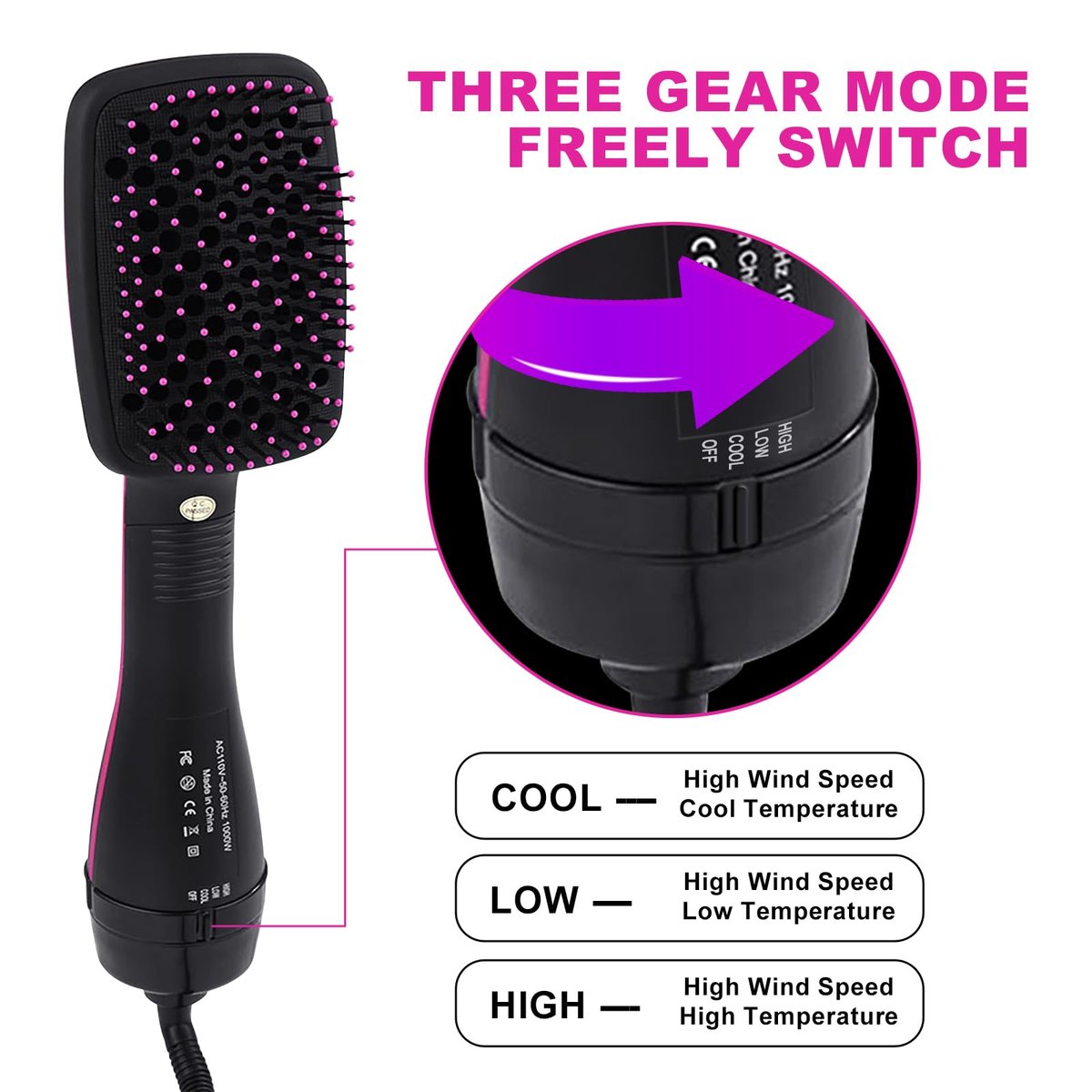 2 in 1 Hair Dryer & Styler – Negative Ion Hot Air Brush for Volumizing, Straightening & Drying Avelisse