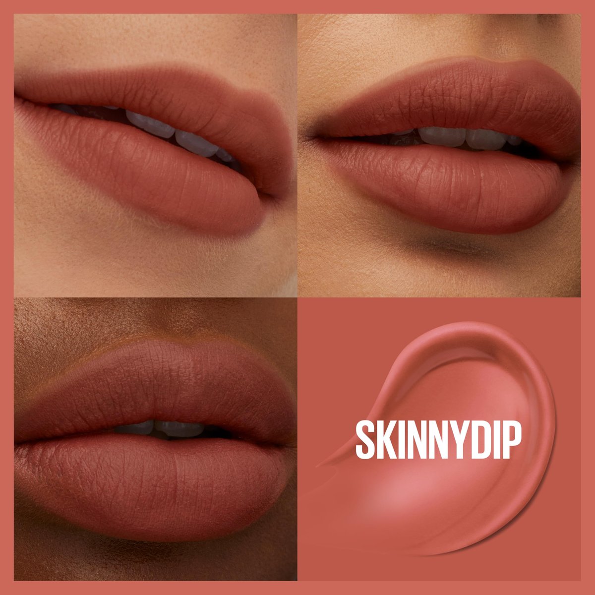 MAYBELLINE Super Stay Teddy Lip Tint - Long Lasting Matte Lipstick, Up to 12HR Wear, Skinnydip, 0.17 Fl Oz - görsel 3