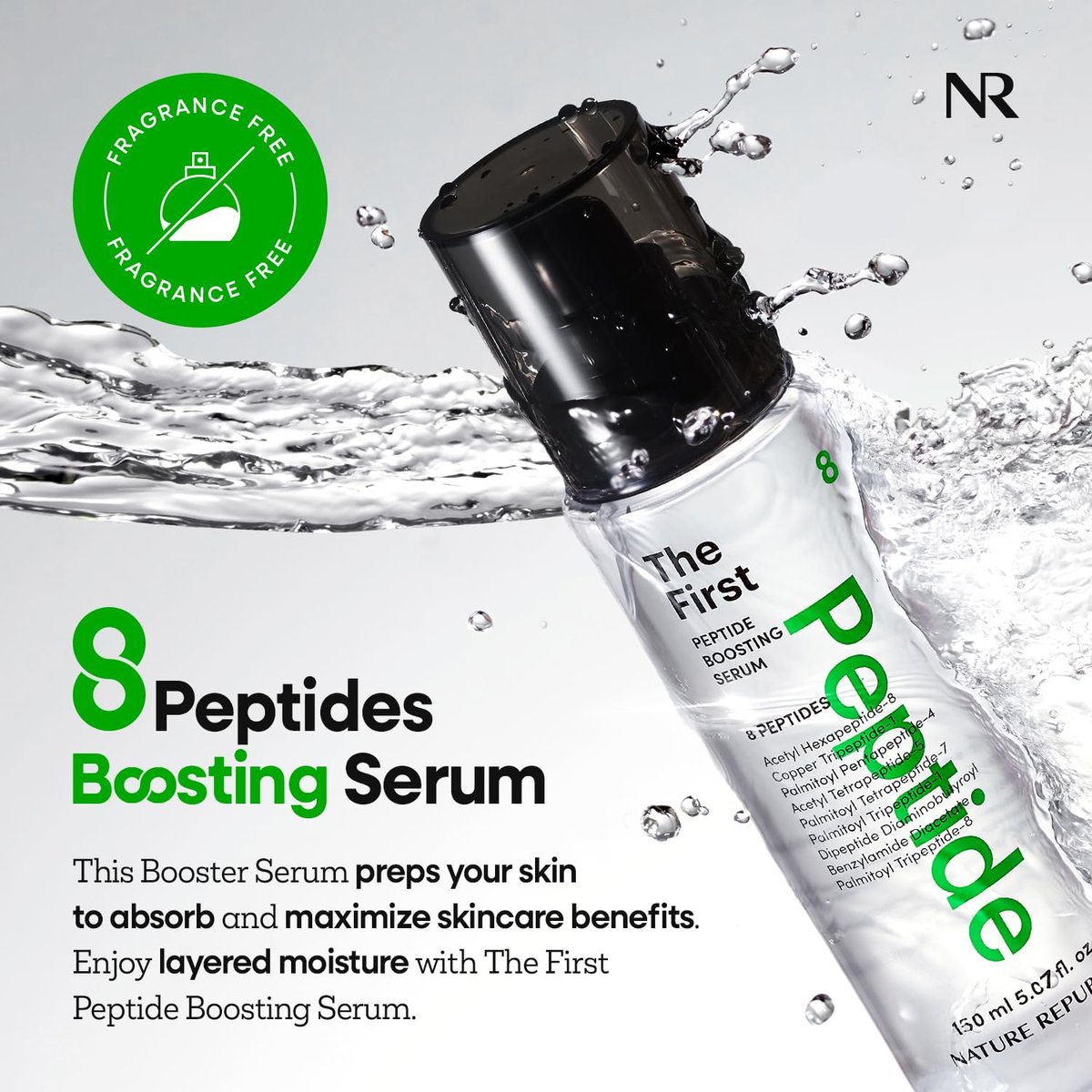 Nature Republic The First Peptide Boosting Serum – Niacinamide, Adenosine, Hydrating & Firming Facial Serum for Fine Lines & Pores, Korean Skincare, 150ml / 5.07 fl oz Avelisse