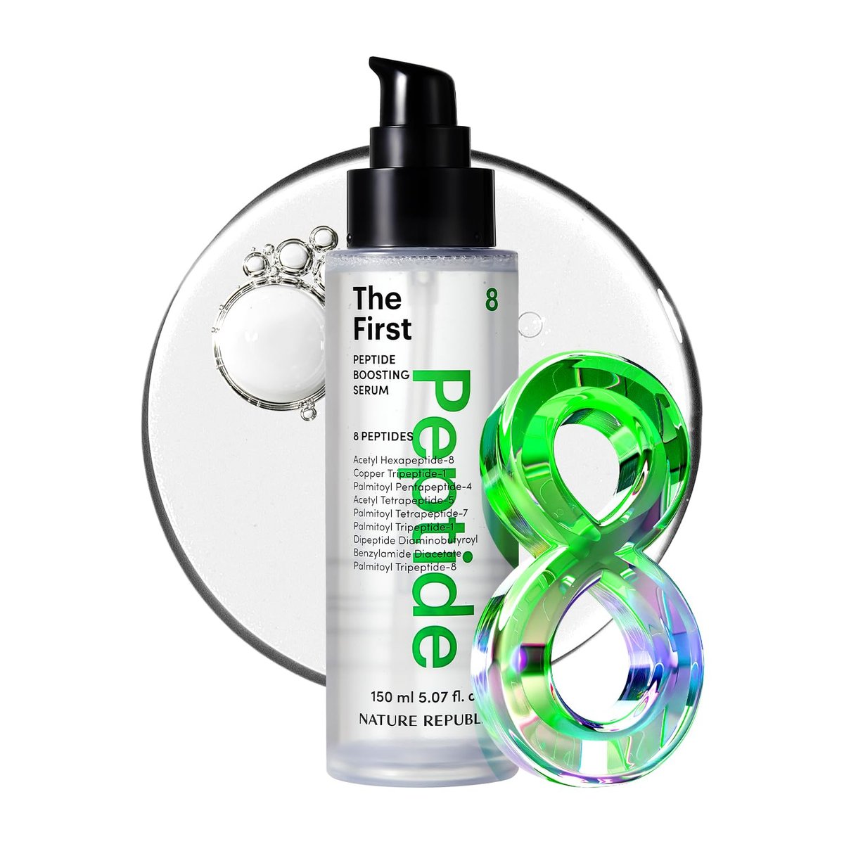 Nature Republic The First Peptide Boosting Serum – Niacinamide, Adenosine, Hydrating & Firming Facial Serum for Fine Lines & Pores, Korean Skincare, 150ml / 5.07 fl oz Avelisse