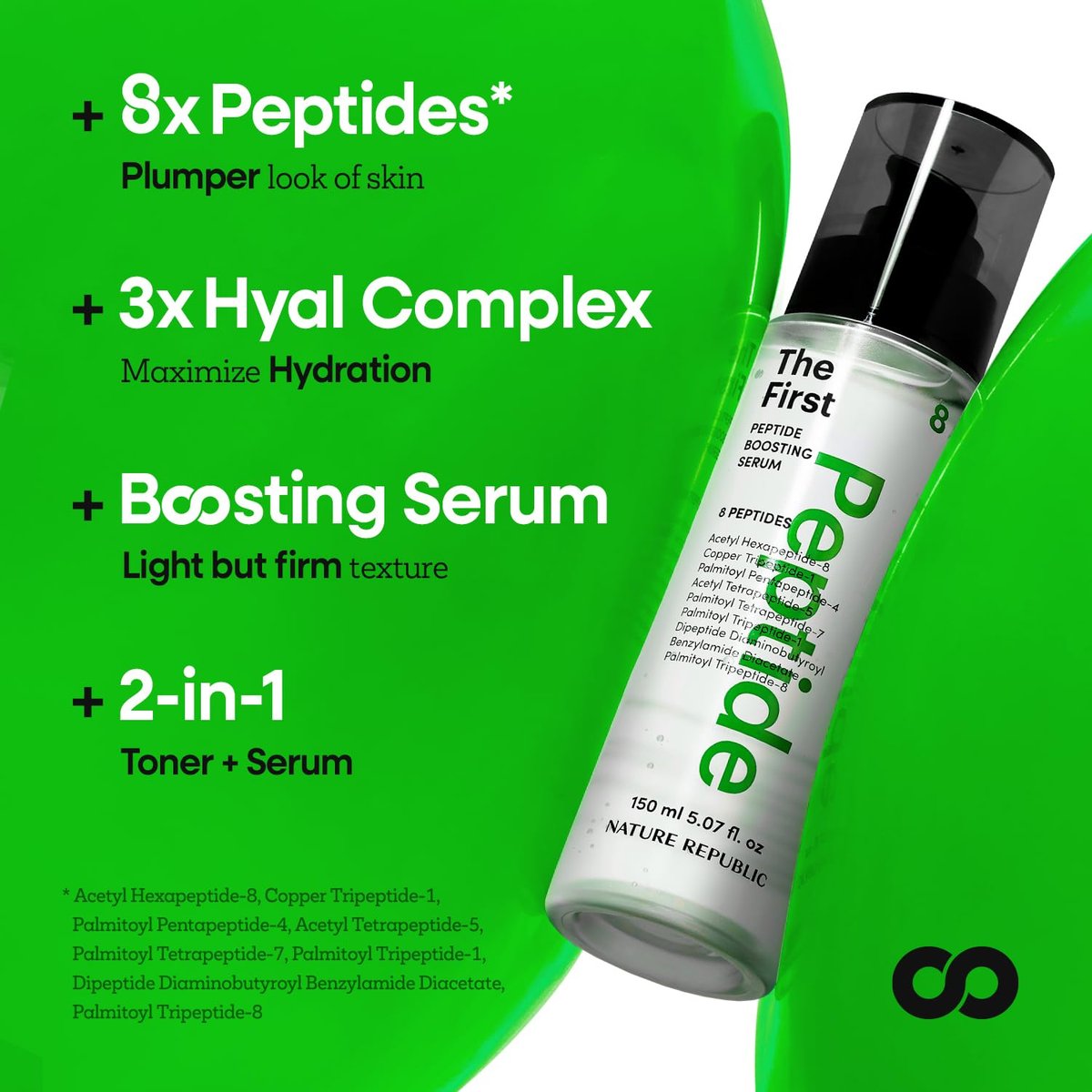 Nature Republic The First Peptide Boosting Serum – Niacinamide, Adenosine, Hydrating & Firming Facial Serum for Fine Lines & Pores, Korean Skincare, 150ml / 5.07 fl oz Avelisse