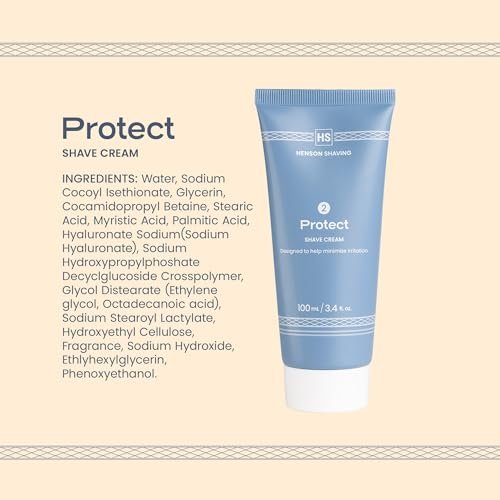 Henson Shaving Shave Cream – Rich Lather for Sensitive Skin, 3.4 fl oz Avelisse