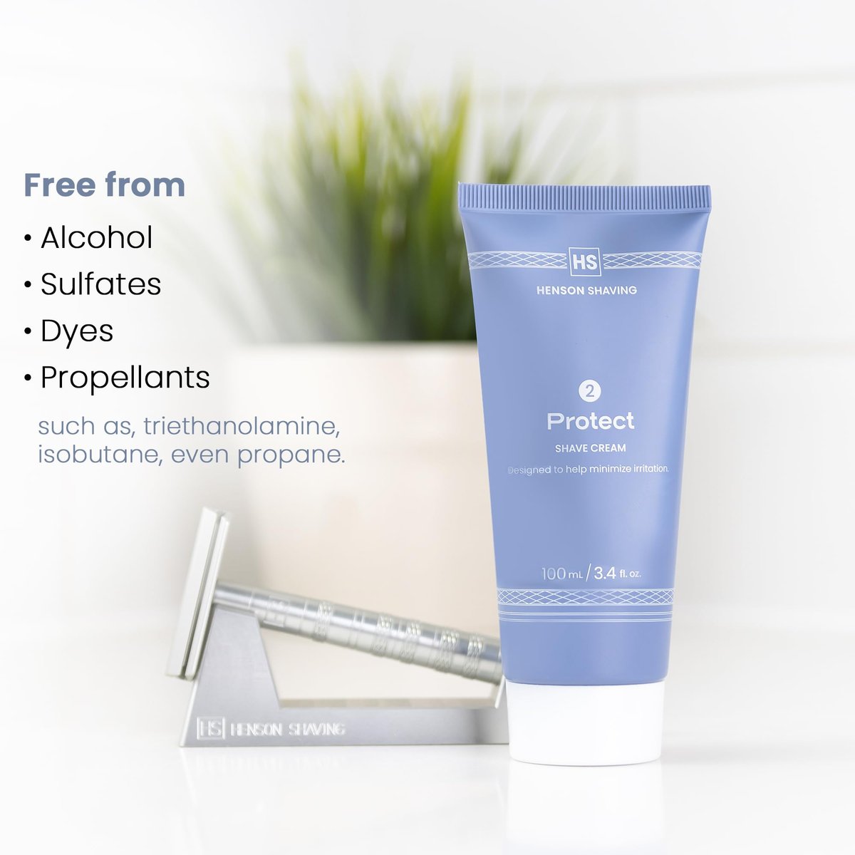 Henson Shaving Shave Cream – Rich Lather for Sensitive Skin, 3.4 fl oz Avelisse