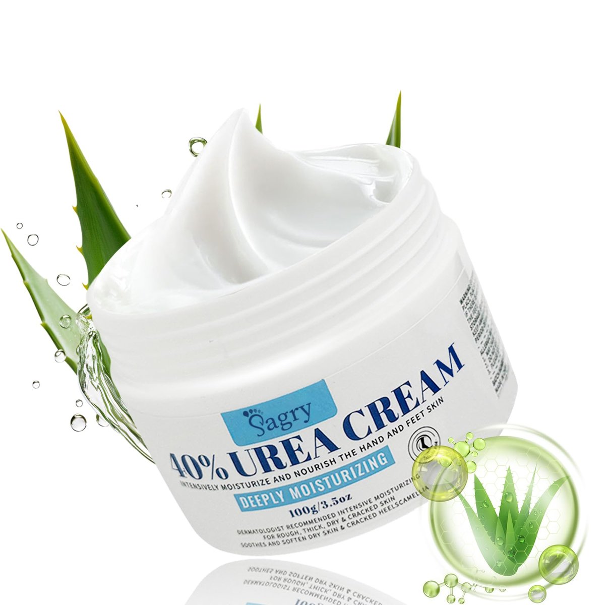 Sagry Urea Cream 40 Percent Maximum Strength for Feet, Dry Cracked Heels, Knees, Elbows, Hands - Deep Moisturizing Callus Remover & Heel Crack Repair (3.5 oz) - görsel 1