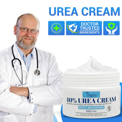 Sagry Urea Cream 40 Percent Maximum Strength for Feet, Dry Cracked Heels, Knees, Elbows, Hands - Deep Moisturizing Callus Remover & Heel Crack Repair (3.5 oz)