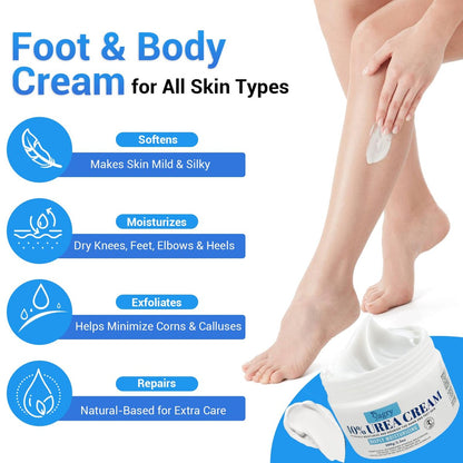 Sagry Urea Cream 40 Percent Maximum Strength for Feet, Dry Cracked Heels, Knees, Elbows, Hands - Deep Moisturizing Callus Remover & Heel Crack Repair (3.5 oz)