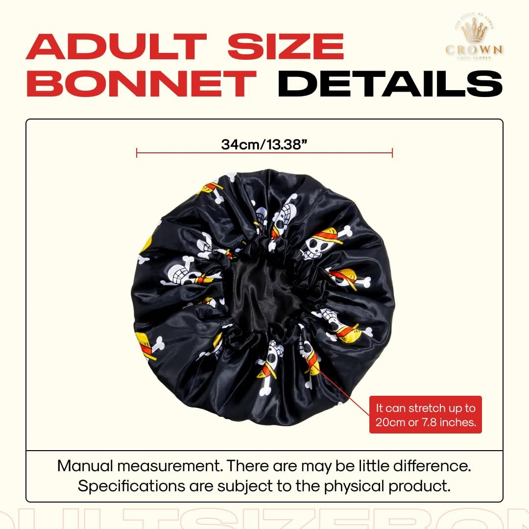Silk Anime Bonnet for Sleeping – Adjustable Elastic Soft Band, One Size, Black - görsel 9
