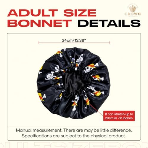 Silk Anime Bonnet for Sleeping – Adjustable Elastic Soft Band, One Size, Black - görsel 10