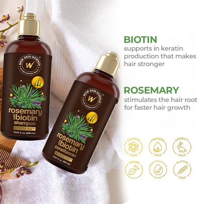 WOW Skin Science Rosemary with Biotin Shampoo & Conditioner Duo, 16.9 oz Each