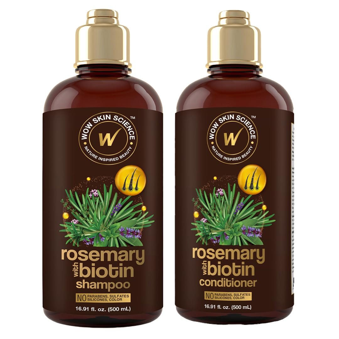 WOW Skin Science Rosemary with Biotin Shampoo & Conditioner Duo, 16.9 oz Each - görsel 1