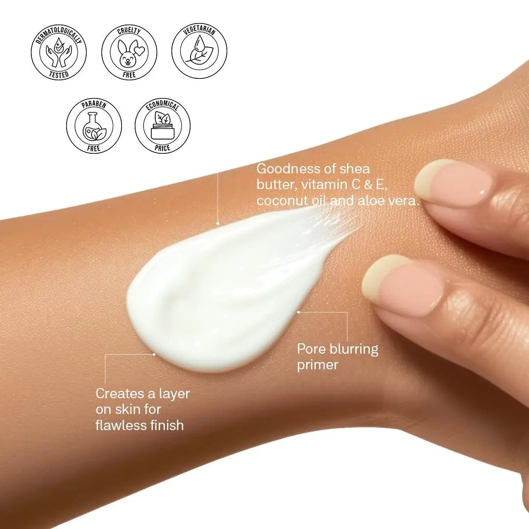 FLiCKA Silk Touch 3 in 1 Moisturizer and Primer for Face | Hydrating, Lightweight, Long-Lasting | Pore Minimizer | All Skin Types | Makeup Base | 60g | Cruelty-Free Avelisse