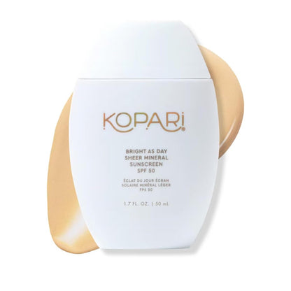 Kopari Bright as Day Sheer Mineral Sunscreen SPF 50 – 100% Mineral Face Sunscreen with Vitamin C & Niacinamide, Sheer Finish for All Skin Tones, 1.7 oz Avelisse