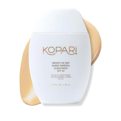 Kopari Bright as Day Sheer Mineral Sunscreen SPF 50 – 100% Mineral Face Sunscreen with Vitamin C & Niacinamide, Sheer Finish for All Skin Tones, 1.7 oz Avelisse