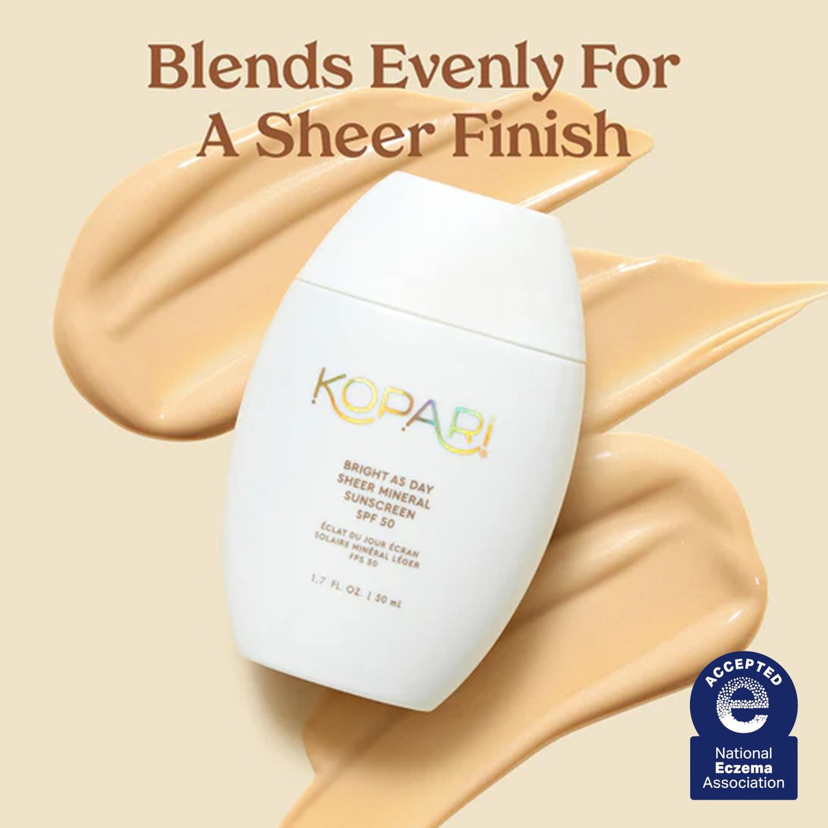 Kopari Bright as Day Sheer Mineral Sunscreen SPF 50 – 100% Mineral Face Sunscreen with Vitamin C & Niacinamide, Sheer Finish for All Skin Tones, 1.7 oz Avelisse