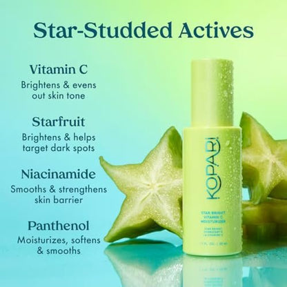 Kopari Star Bright Vitamin C Moisturizer with Starfruit & Niacinamide - Lightweight Brightening Face Moisturizer, 1.7 oz Avelisse