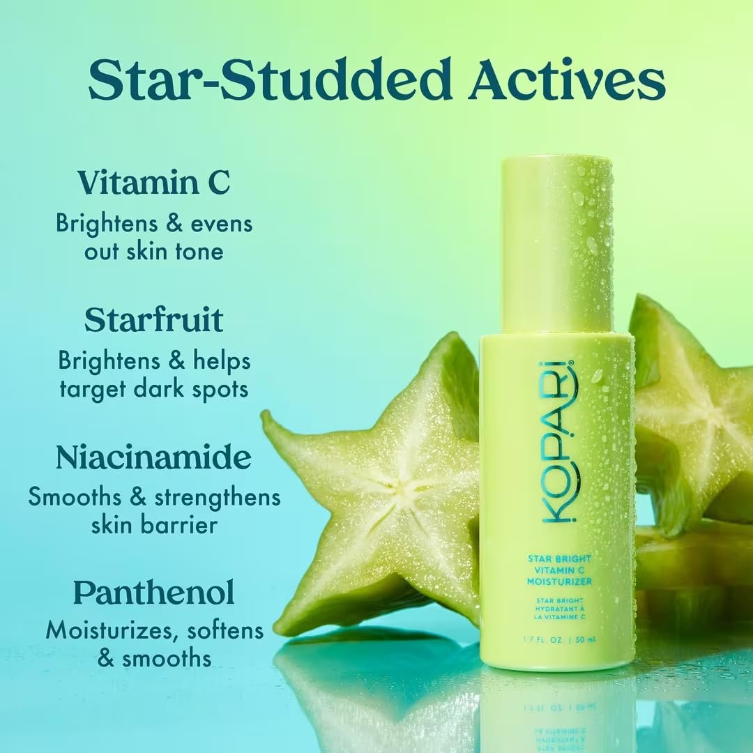 Kopari Star Bright Vitamin C Moisturizer with Starfruit & Niacinamide - Lightweight Brightening Face Moisturizer, 1.7 oz Avelisse