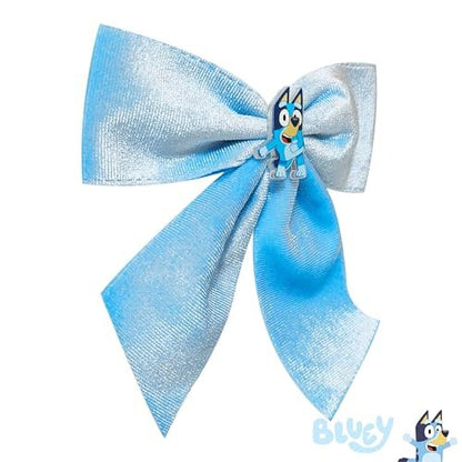 LUV HER Bluey Long Tail Hair Bow for Girls - Alligator Clip with Bluey Charm, Hair Accessory Ages 3+