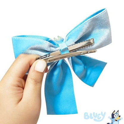 LUV HER Bluey Long Tail Hair Bow for Girls - Alligator Clip with Bluey Charm, Hair Accessory Ages 3+