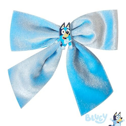 LUV HER Bluey Long Tail Hair Bow for Girls - Alligator Clip with Bluey Charm, Hair Accessory Ages 3+