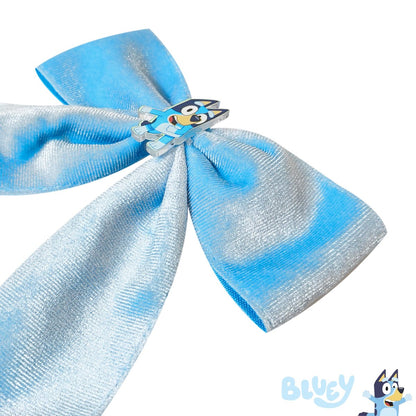 LUV HER Bluey Long Tail Hair Bow for Girls - Alligator Clip with Bluey Charm, Hair Accessory Ages 3+