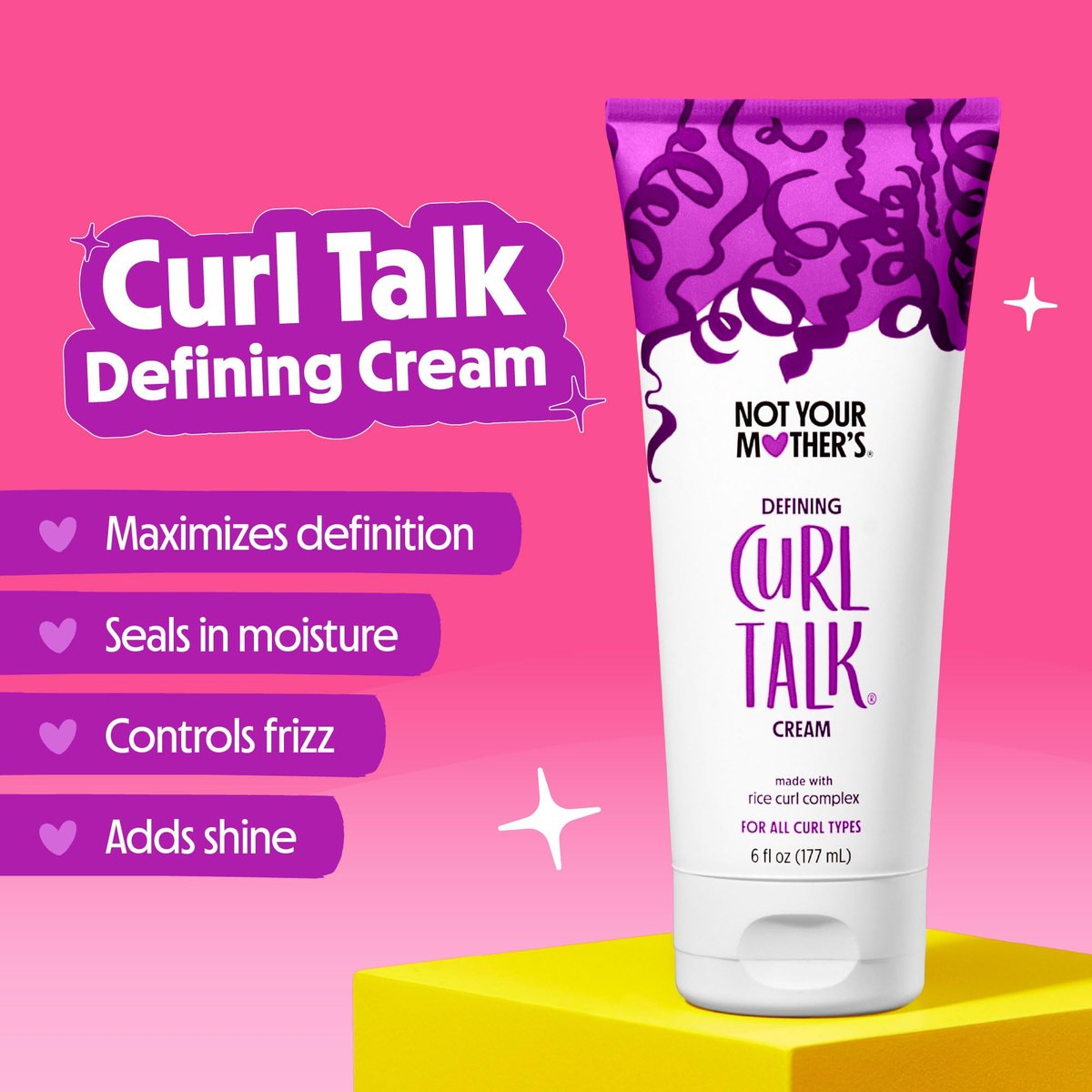 Not Your Mother's Curl Talk Frizz Control Sculpting Gel, Defining Cream & Refreshing Curl Foam (3-Pack) - Rice Curl Complex - For All Curly Hair Types Avelisse