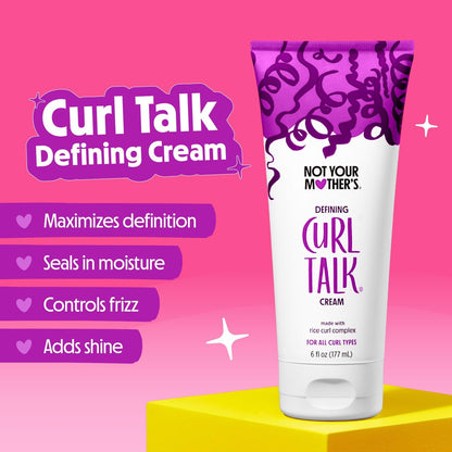 Not Your Mother's Curl Talk Frizz Control Sculpting Gel, Defining Cream & Refreshing Curl Foam (3-Pack) - Rice Curl Complex - For All Curly Hair Types Avelisse