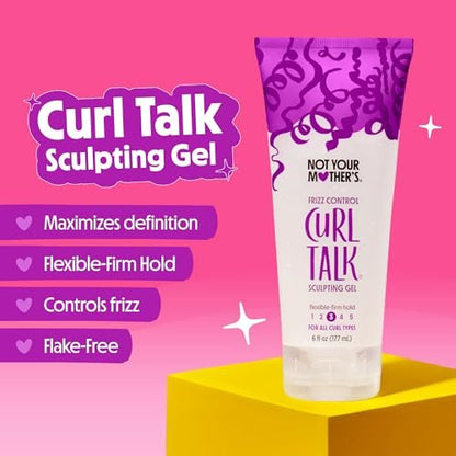Not Your Mother's Curl Talk Frizz Control Sculpting Gel, Defining Cream & Refreshing Curl Foam (3-Pack) - Rice Curl Complex - For All Curly Hair Types Avelisse