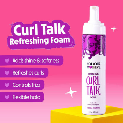 Not Your Mother's Curl Talk Frizz Control Sculpting Gel, Defining Cream & Refreshing Curl Foam (3-Pack) - Rice Curl Complex - For All Curly Hair Types Avelisse