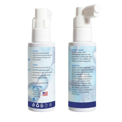 Peptide Hair Growth Serum Spray – Acetyl Tetrapeptide-3, Biotinoyl Tripeptide-1, Caffeine & Licorice Root Extract | 2 Fl Oz Avelisse