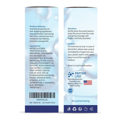 Peptide Hair Growth Serum Spray – Acetyl Tetrapeptide-3, Biotinoyl Tripeptide-1, Caffeine & Licorice Root Extract | 2 Fl Oz Avelisse