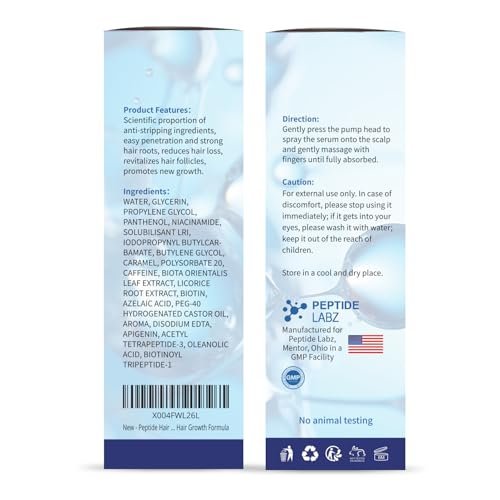 Peptide Hair Growth Serum Spray – Acetyl Tetrapeptide-3, Biotinoyl Tripeptide-1, Caffeine & Licorice Root Extract | 2 Fl Oz Avelisse