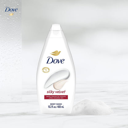 Dove Silky Velvet Body Wash 2-Pack - Luxurious Moisturizing Cleanser for Smooth, Soft Skin, 15.22 oz Each Avelisse