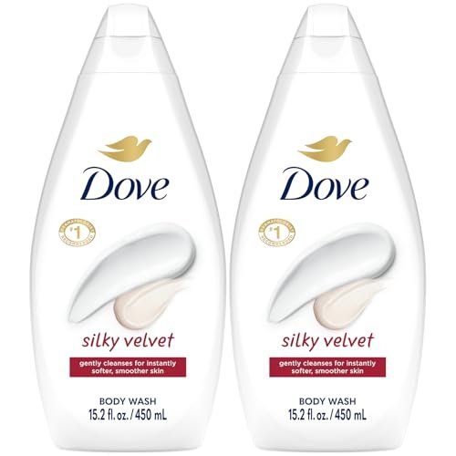 Dove Silky Velvet Body Wash 2-Pack - Luxurious Moisturizing Cleanser for Smooth, Soft Skin, 15.22 oz Each Avelisse