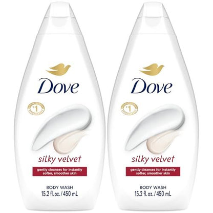 Dove Silky Velvet Body Wash 2-Pack - Luxurious Moisturizing Cleanser for Smooth, Soft Skin, 15.22 oz Each Avelisse