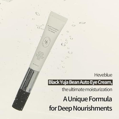 HEVEBLUE Black Yuja Bean Lifting Auto Eye Cream – Vibrating Eye Massager for Wrinkles, Sensitive Skin, Vegan, Hypoallergenic Korean Skincare Avelisse